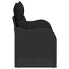 vidaXL Vrtni kauč s jastukom Crna 121 x 62 x 69cm poliratan