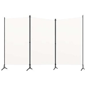 vidaXL Sobna pregrada s 3 panela bijela 260 x 180 cm od tkanine