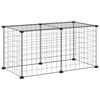 vidaXL Kavez za kućne ljubimce s 8 panela crni 70x35x35 cm čelični
