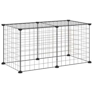 vidaXL Kavez za kućne ljubimce s 8 panela crni 70x35x35 cm čelični
