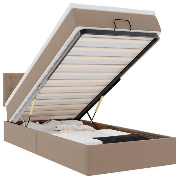 vidaXL Okvir kreveta s madracem cappuccina 90x190cm umjetna koža