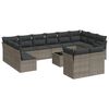 vidaXL 13-dijelni set vrtnih sofa od poliratana s jastucima sivi