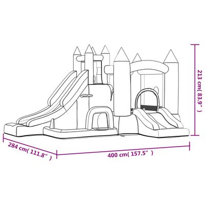Happy Hop dvorac na napuhavanje s toboganom 400 x 284 x 213 cm