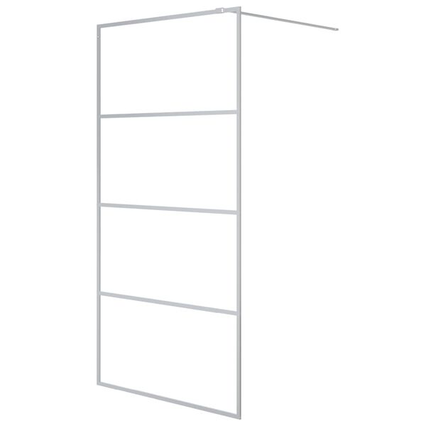vidaXL Pregrada za tuš srebrna 100 x 195 cm s prozirnim staklom ESG