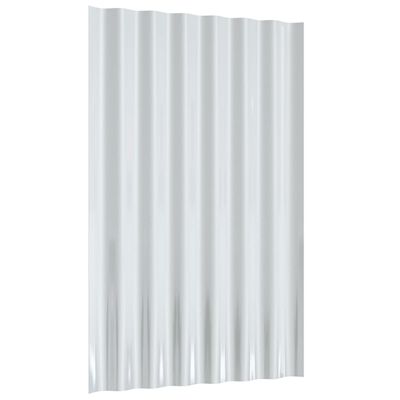 vidaXL Krovni paneli 12 kom čelik obložen prahom srebrni 60 x 36 cm