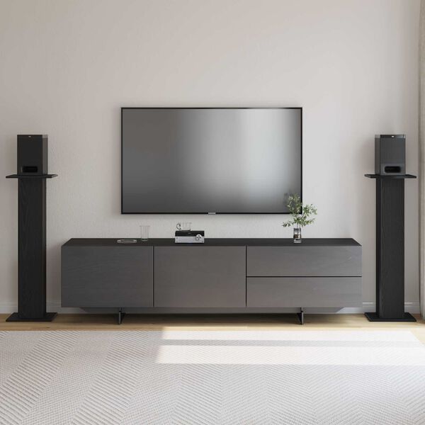 vidaXL Stalak za zvučnike 2 pcs Crni hrast 30 x 30 x 95 cm