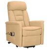 vidaXL Masažna fotelja na podizanje od mikrovlakana krem
