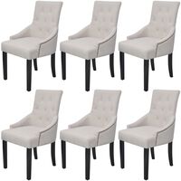 vidaXL Blagovaonske stolice od tkanine 6 kom krem-sive