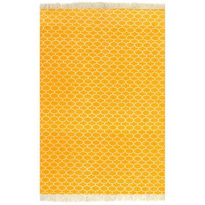 vidaXL Ćilim od pamuka s uzorkom 120 x 180 cm žuti