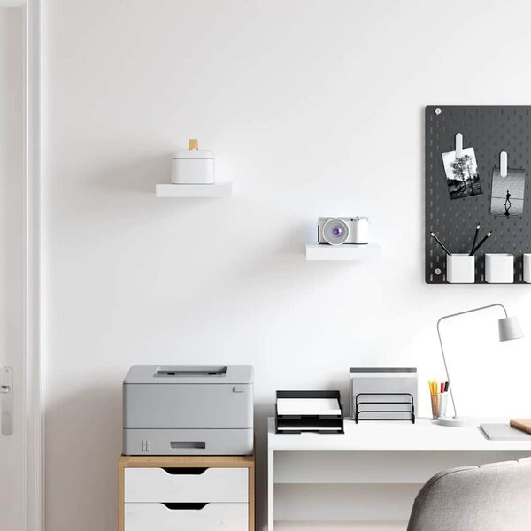 vidaXL Plutajuće zidne police 2 kom bijele 23 x 23,5 x 3,8 cm MDF