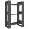 vidaXL Ormarić za knjige / pregrada sivi 60x35x91 cm od borovine