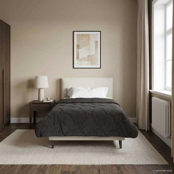 vidaXL Zimska pokrivača Antracit 135 x 200 cm Mikrofibra i teddy flis