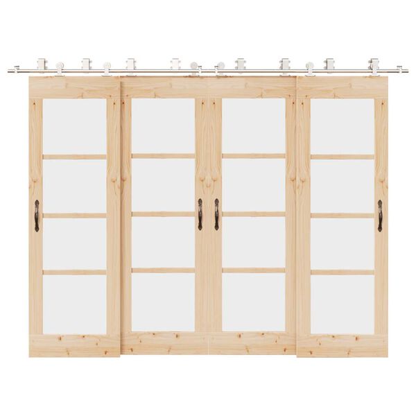 vidaXL Pribor za klizna vrata od nehrđajućeg čelika 366 cm srebrni