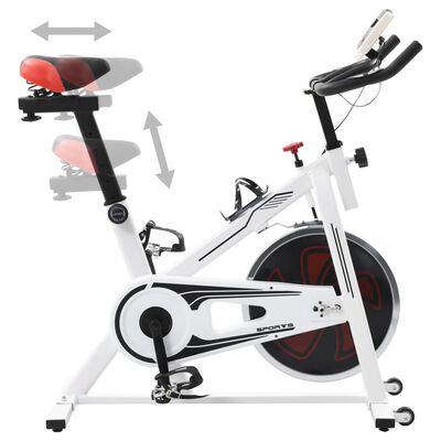 vidaXL Sobni bicikl za vježbanje sa senzorima pulsa bijelo-crveni