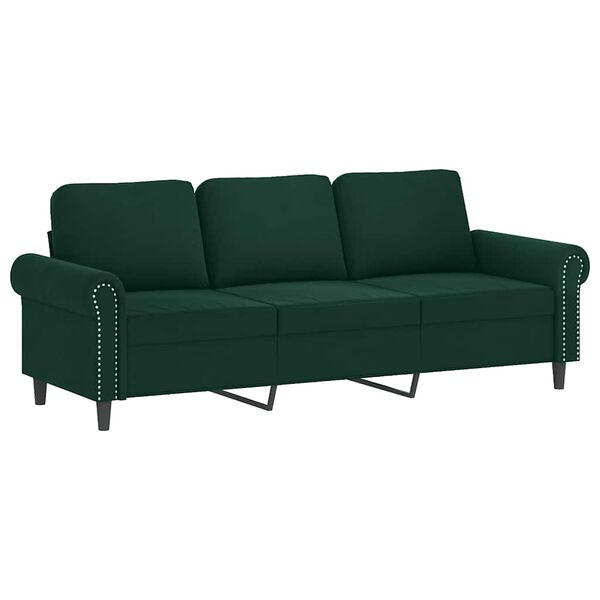 vidaXL 2-dijelni set sofa s jastucima tamnozeleni bar&scaron;unasti