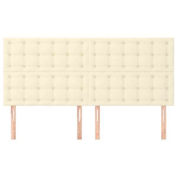 vidaXL Uzglavlje krem boje 180x5x118/128 cm umjetna koža