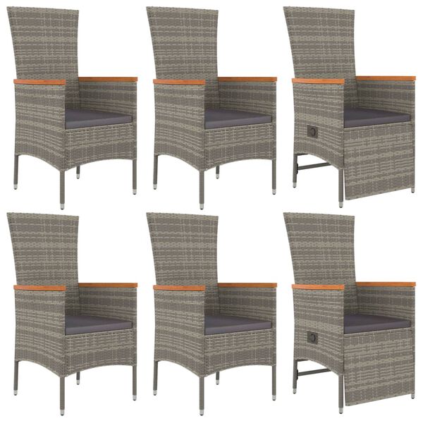 vidaXL 7-dijelni vrtni blagovaonski set sivi od poliratana