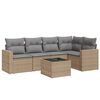 vidaXL 6-dijelni set vrtnih sofa s jastucima bež od poliratana