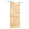 vidaXL Klizna vrata Prirodna i bijela 95 x 210 cm Čvrsta borovina
