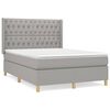 vidaXL Krevet box spring s madracem svjetlosivi 140x200 cm od tkanine