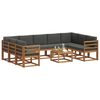 vidaXL Set vanjskih sofa s jastukom 10 pcs Prirodna i antracit