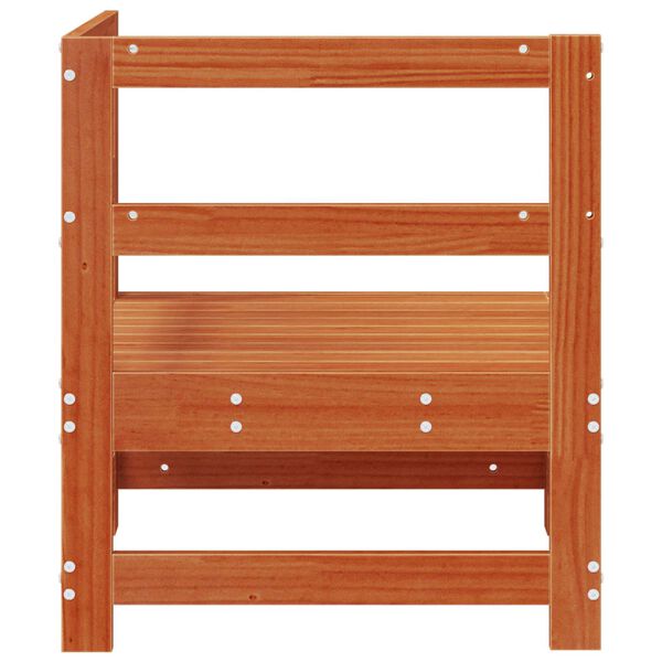 vidaXL Vrtni kutni kauč Masivna borovina Vosak Smeđa 62 x 62 x 70,5 cm