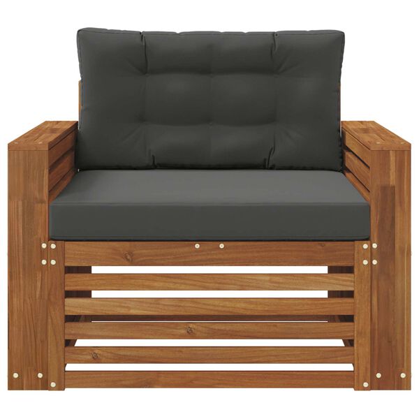 vidaXL Set vanjskih sofa Čvrsto drvo akacije i poliester Prirodna