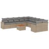 vidaXL 11-dijelni set vrtnih sofa od poliratana s jastucima bež