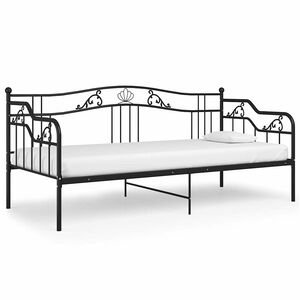 vidaXL Okvir za krevet na razvlačenje crni metalni 90 x 200 cm