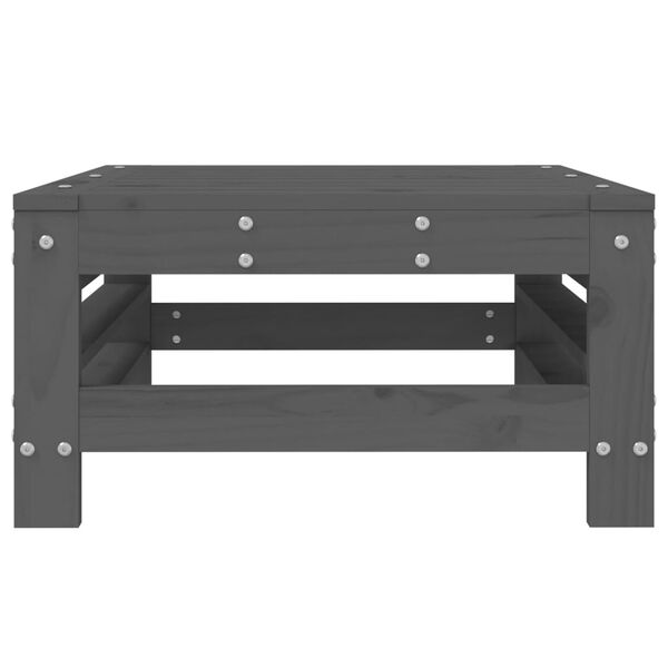 vidaXL Vrtni tabure sivi od masivne borovine