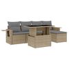 vidaXL 6-dijelni set vrtnih sofa s jastucima bež od poliratana