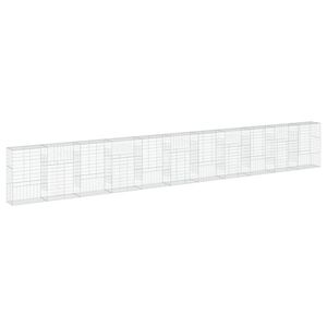 vidaXL Gabionska ko&scaron;ara s poklopcem 1100x50x150 cm pocinčano željezo
