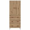 vidaXL Highboard Umjetnički hrast 69,5 x 34 x 180 cm Konstruirano drvo