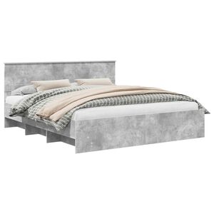 vidaXL Krevetna konstrukcija s uzglavljem Betonski sivi 200 x 200 cm