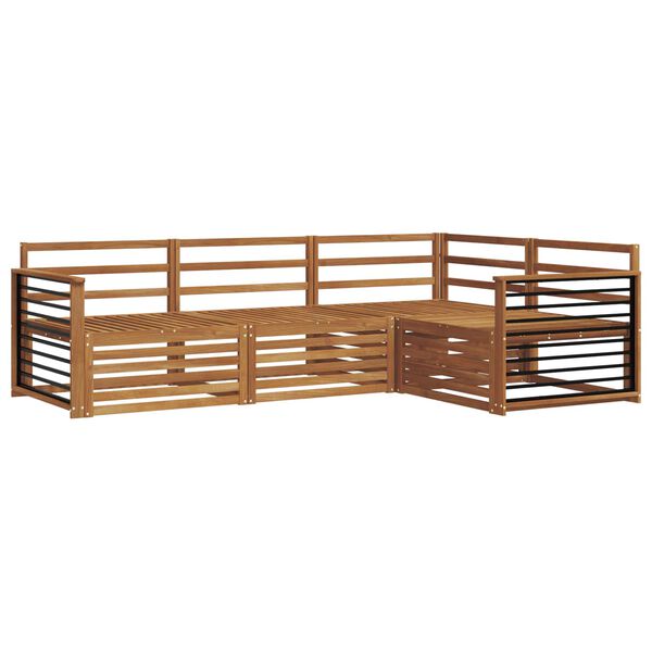 vidaXL Set vanjskih sofa 4 pcs Prirodna Čvrsto drvo akacije