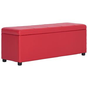 vidaXL Klupa s pretincem za pohranu od umjetne kože 116 cm crvena