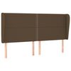 vidaXL Uzglavlje s u&scaron;ima tamnosmeđe 203x23x118/128 cm od tkanine