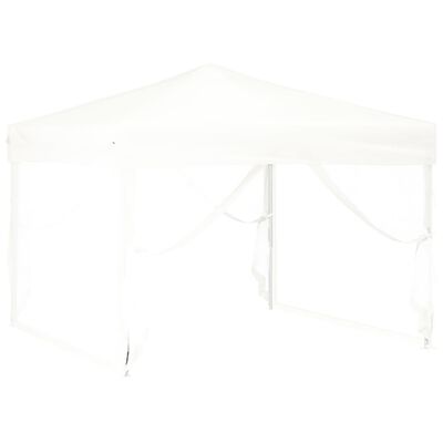 vidaXL Sklopivi šator za zabave s bočnim zidovima 3 x 3 m bijeli