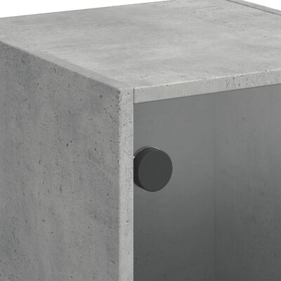 vidaXL Visoka komoda sa staklenim vratima boja betona 35 x 37 x 109 cm