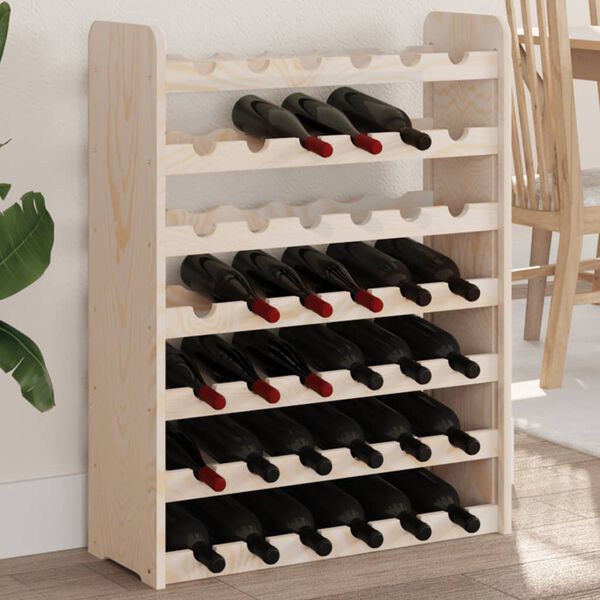 vidaXL Stalak za vino 67,5x25x87 cm od masivne borovine