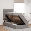 vidaXL Krevet s prostorom za pohranu s LED-om Sivo-smeđa 90 x 190 cm