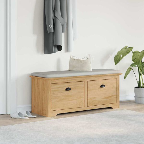 vidaXL Klupa za hodnik s ladicama BODO Medeno smeđa 118 x 40 x 50 cm