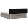 vidaXL Krevet s prostorom za pohranu s LED-om Sivo-smeđa 160 x 200 cm