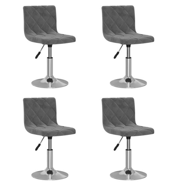 vidaXL Okretne blagovaonske stolice 4 kom tamnosive bar&scaron;unaste