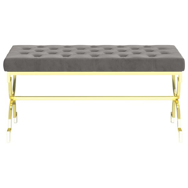 vidaXL Klupa od sivog bar&scaron;una i nehrđajućeg čelika 99 cm