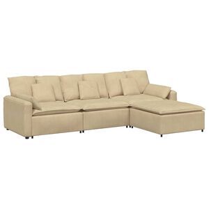 vidaXL Modularna sofa s tabureom i jastucima, sivo-zelena