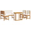 vidaXL Set vrtne klupe 4 pcs Smeđa Čvrsto drvo akacije