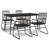 vidaXL 5-dijelni vrtni blagovaonski set od PVC ratana crni