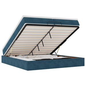 vidaXL Otomanski okvir kreveta s madracima plavi 200x200cm bar&scaron;unasti