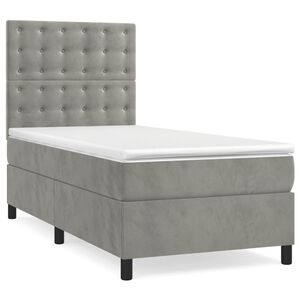 vidaXL Box spring krevet s madracem svjetlosivi 80 x 200 cm bar&scaron;unasti
